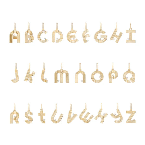 Groovy Diamond Initial Hinged Charm