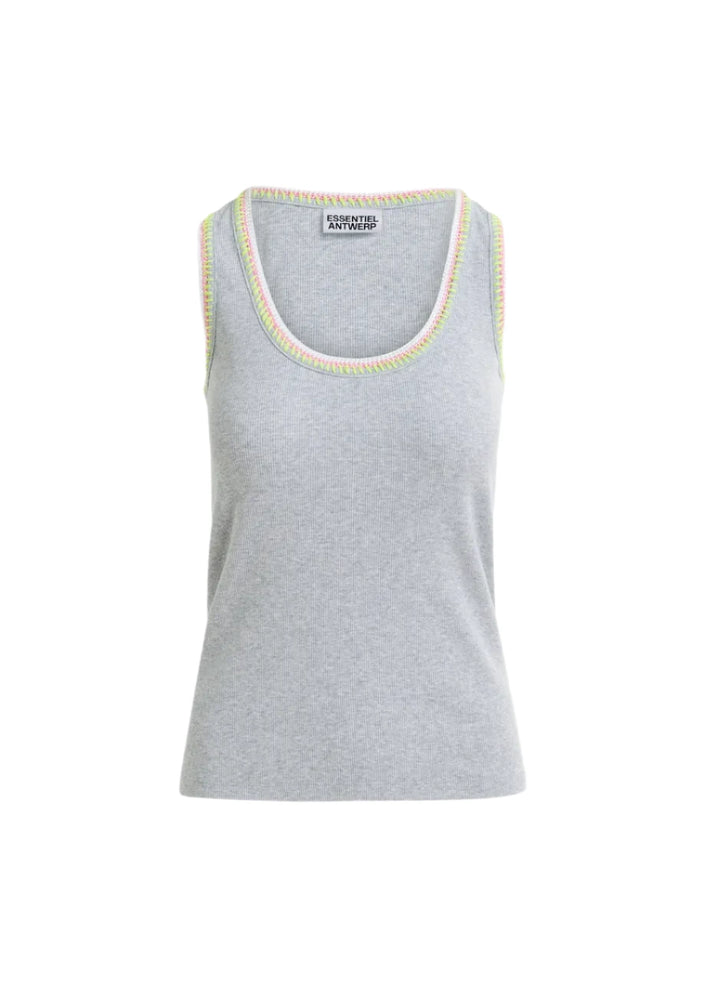 Harcel Embroidered Jersey Top- Nimbus Cloud