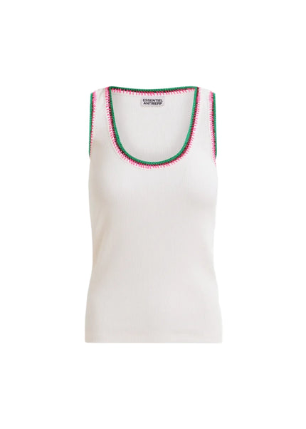 Harcel Embroidered Jersey Top- Sour Cream
