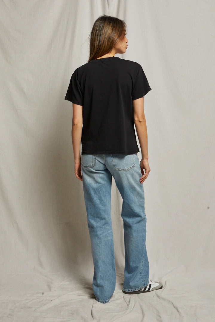 Hendrix Boxy V Neck Tee- Black