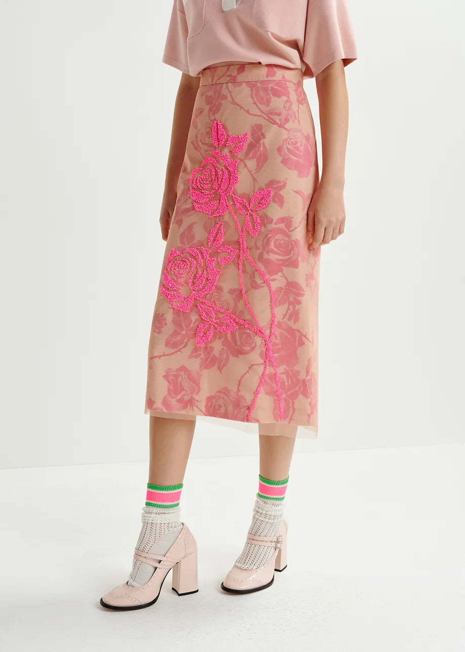 Hisces Tulle Midi Skirt