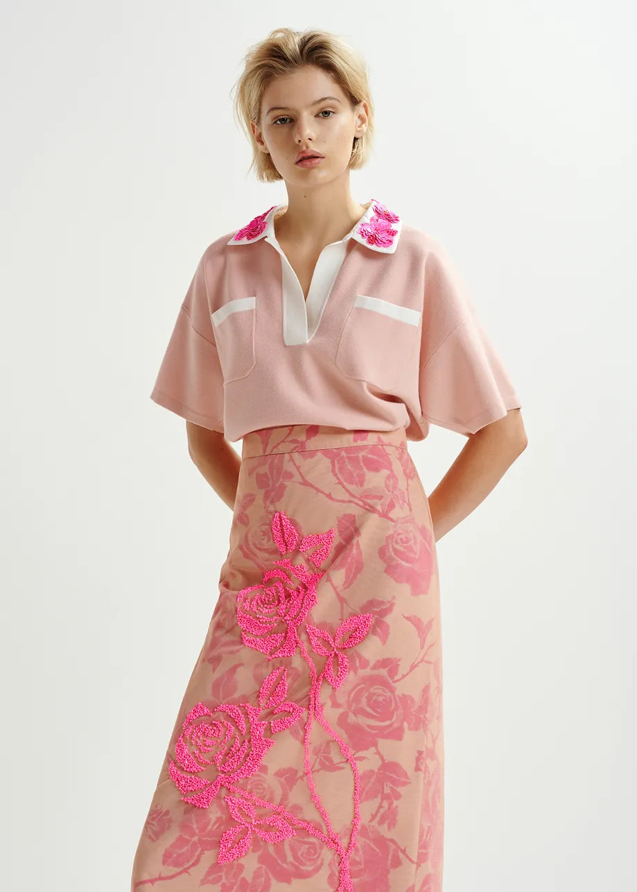 Hisces Tulle Midi Skirt