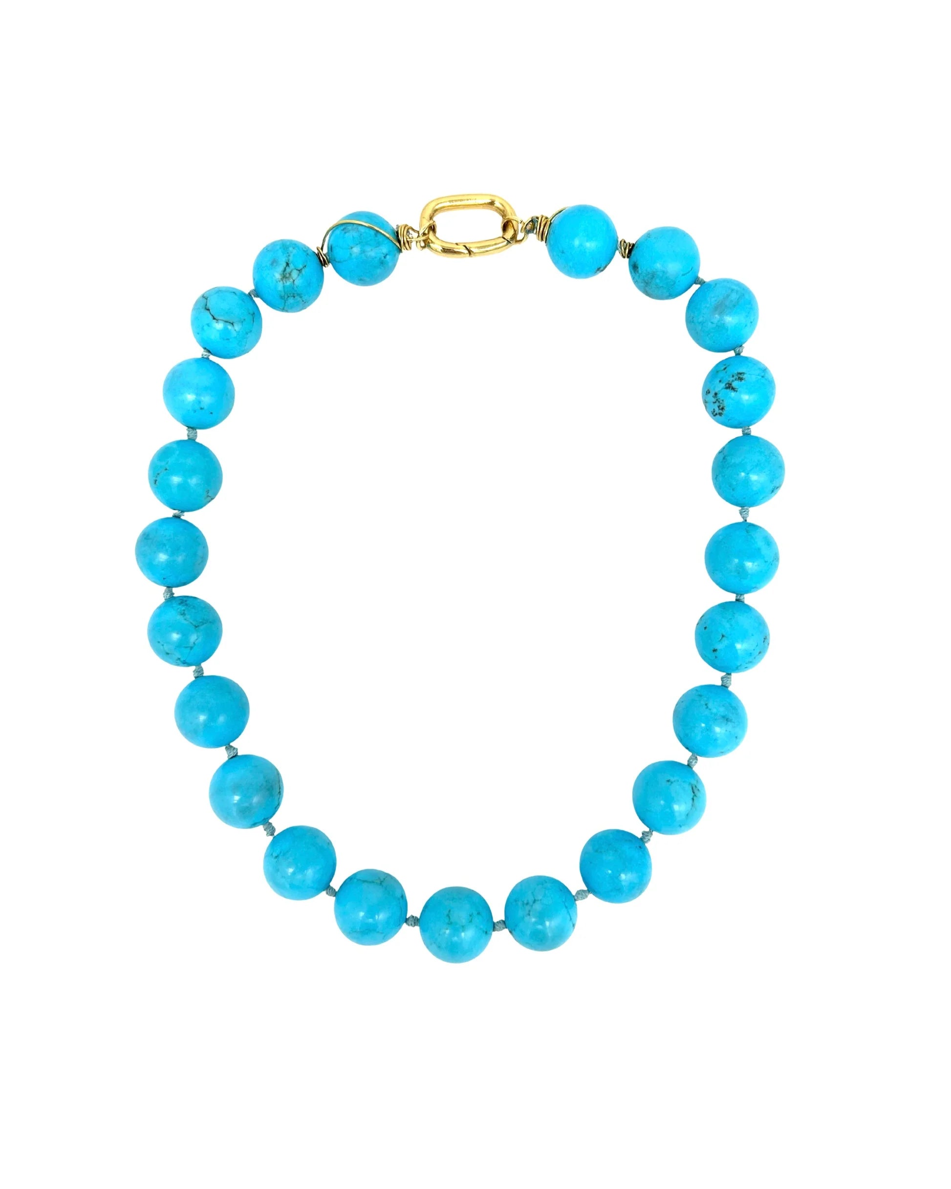 Harper Hart Isa Necklace - Peruvian Turquoise. Available at Edit by Elaine Turner in Houston, TX. Flat Lay View. 