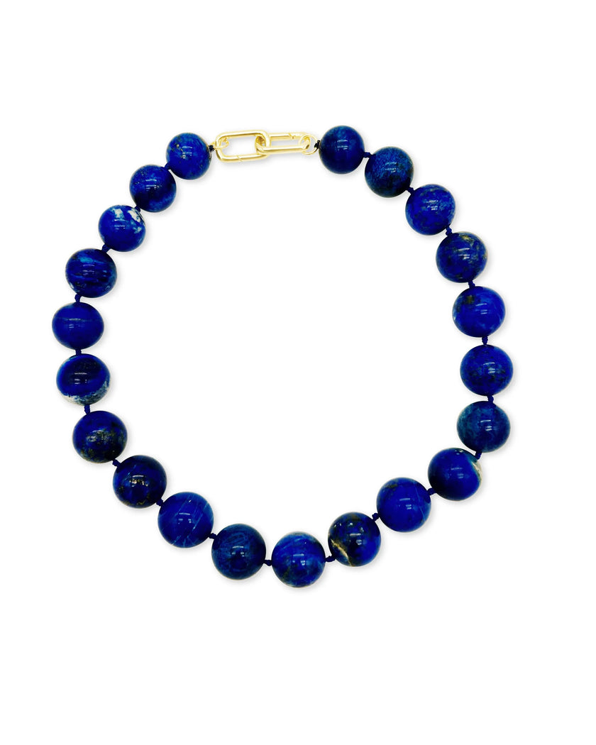 Harper Hart MacKenzie Necklace Lapis Lazuli. Available at Edit by Elaine Turner in Houston, TX. Flat Lay View. 
