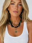Harper Hart Mara Necklace in Gunmetal & Gold. Available at Edit by Elaine Turner in Houston, TX. Front Model View. 