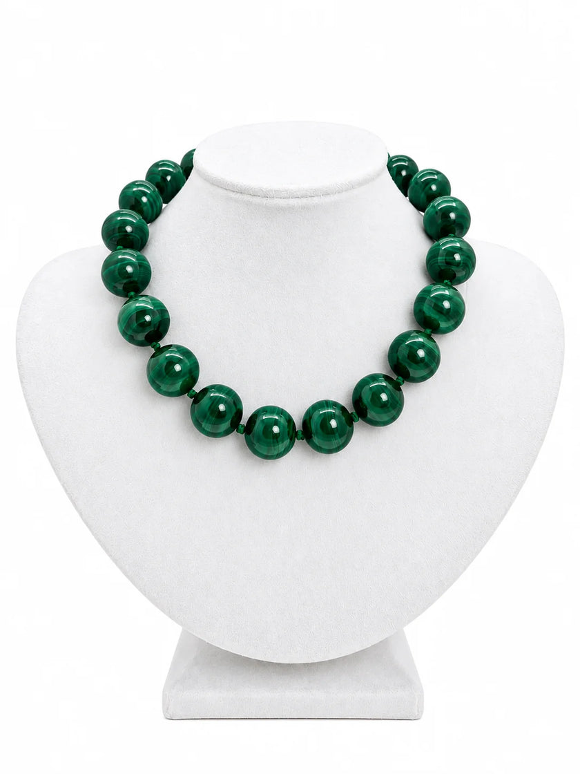 Harper Hart Jewelry - Annaleigh Necklace in Malachite. Available at Edit by Elaine Turner in Houston, TX. Front View. 