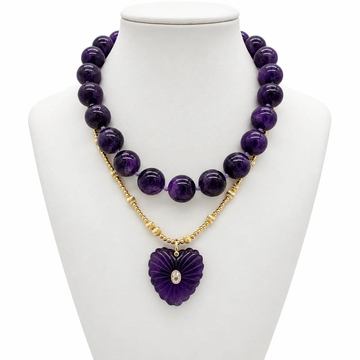 Harper Hart Jewelry - St. Moritz Necklace - Round Amethyst. Available at Edit by Elaine Turner in Houston, TX. 