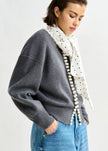 Ideas Knit Grey Pearl Cardigan