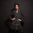 Black & White Natté Trimmed Dress w/ Jewel Buttons
