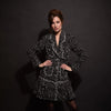 Black & White Natté Trimmed Dress w/ Jewel Buttons