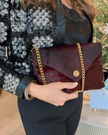 Elaine Turner- Bella Clutch- Bordeaux Haircalf
