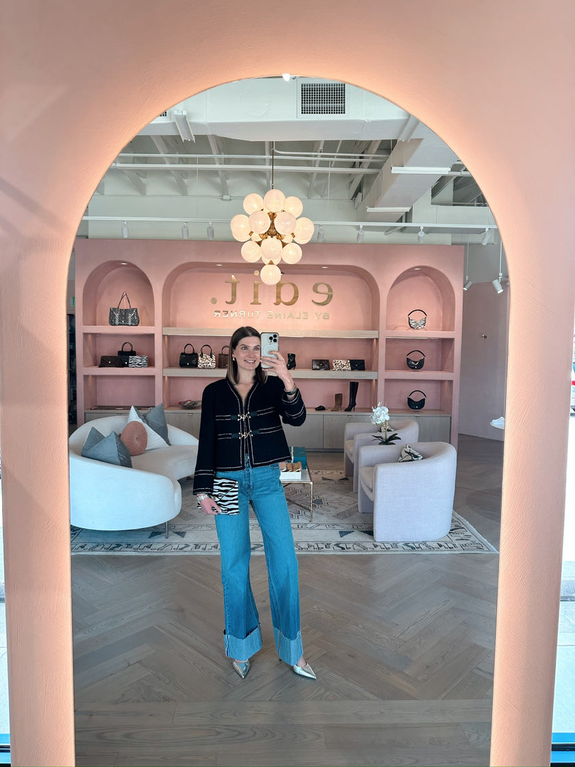 Contrast Stitch Textured Jacket w/ Lock Detail