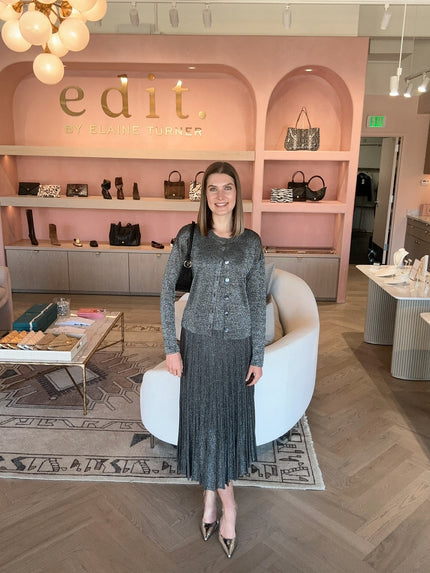 Gala Pleated Skirt- Dark Grey