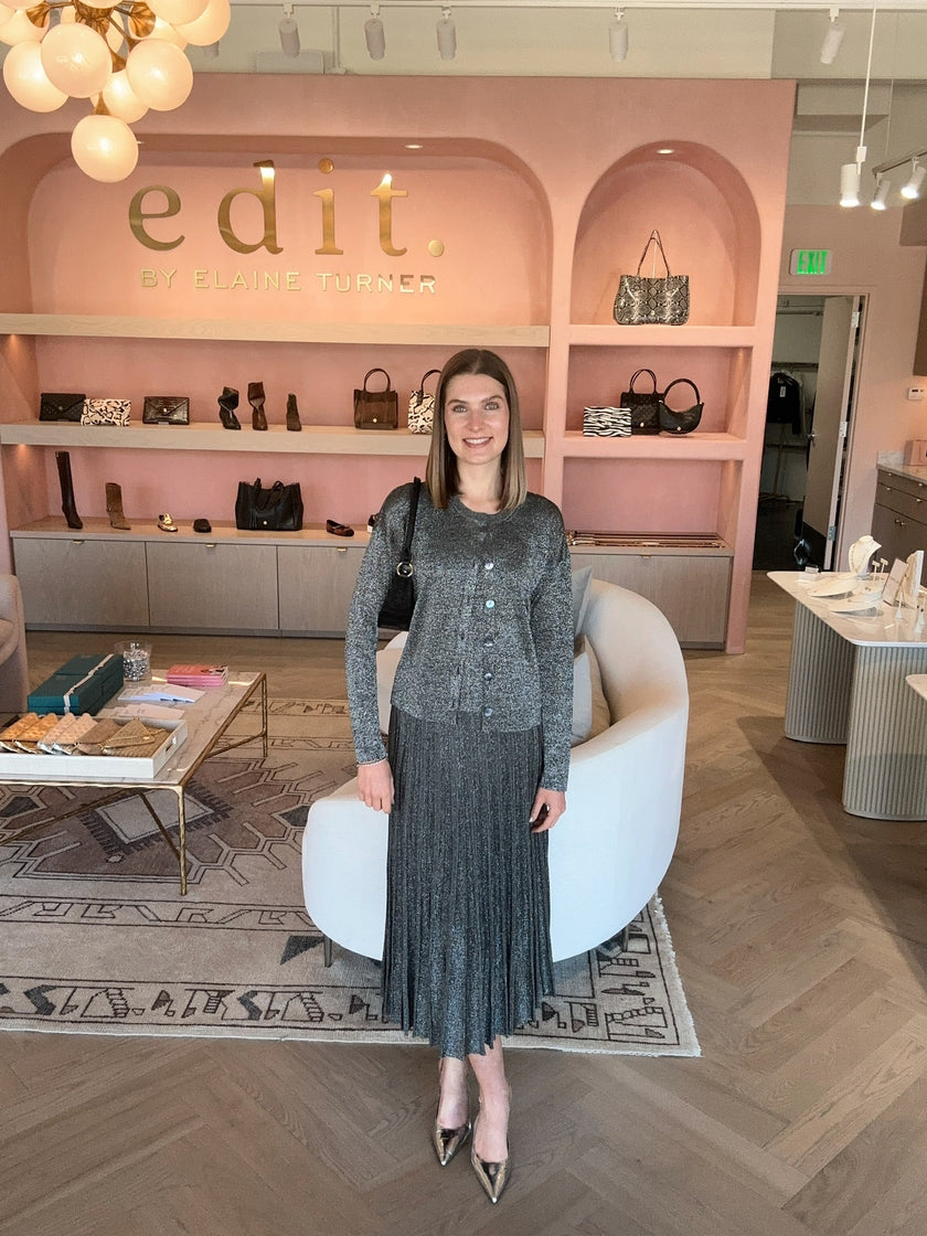 Gala Pleated Skirt- Dark Grey