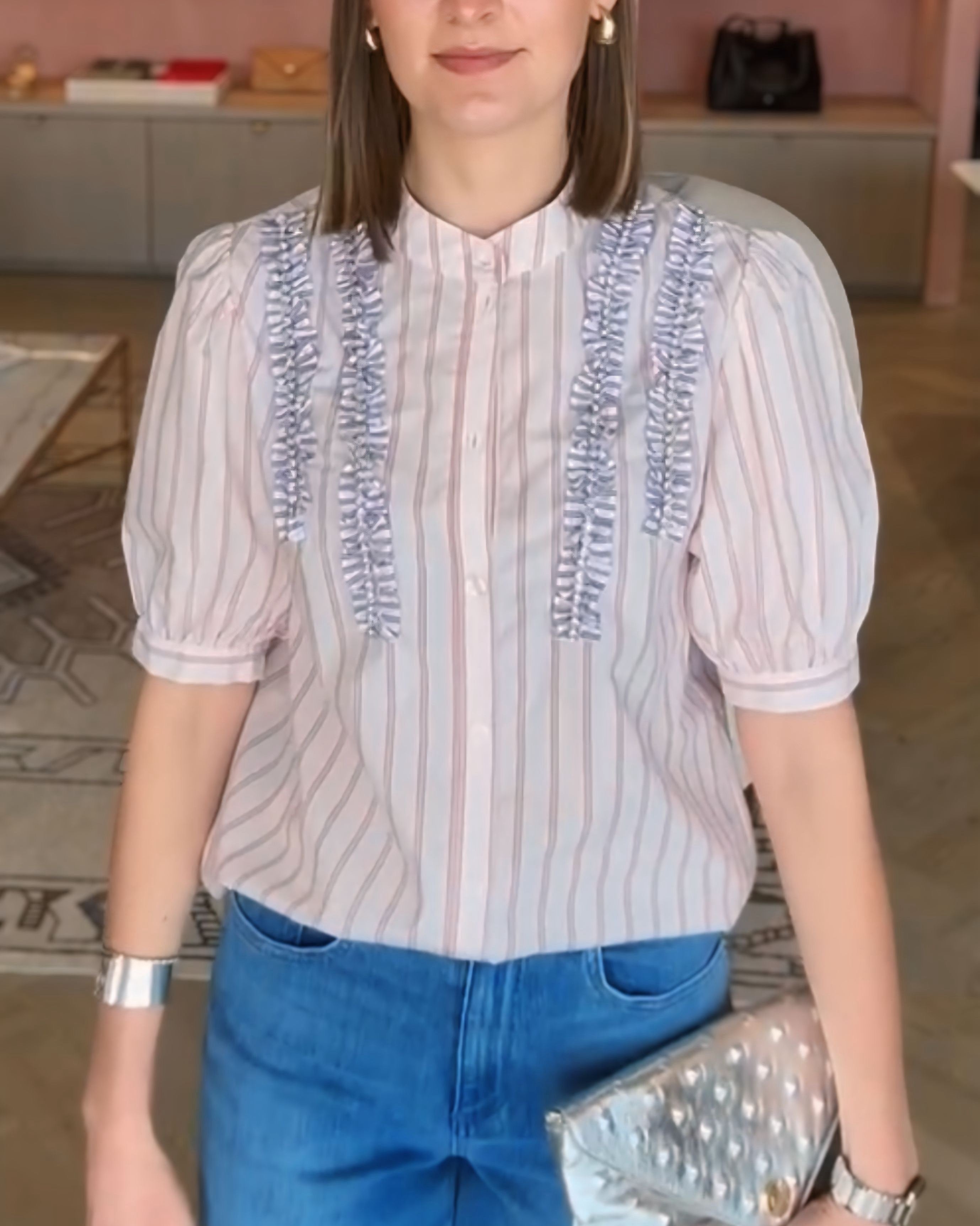 Rhinestone Frill Shirt