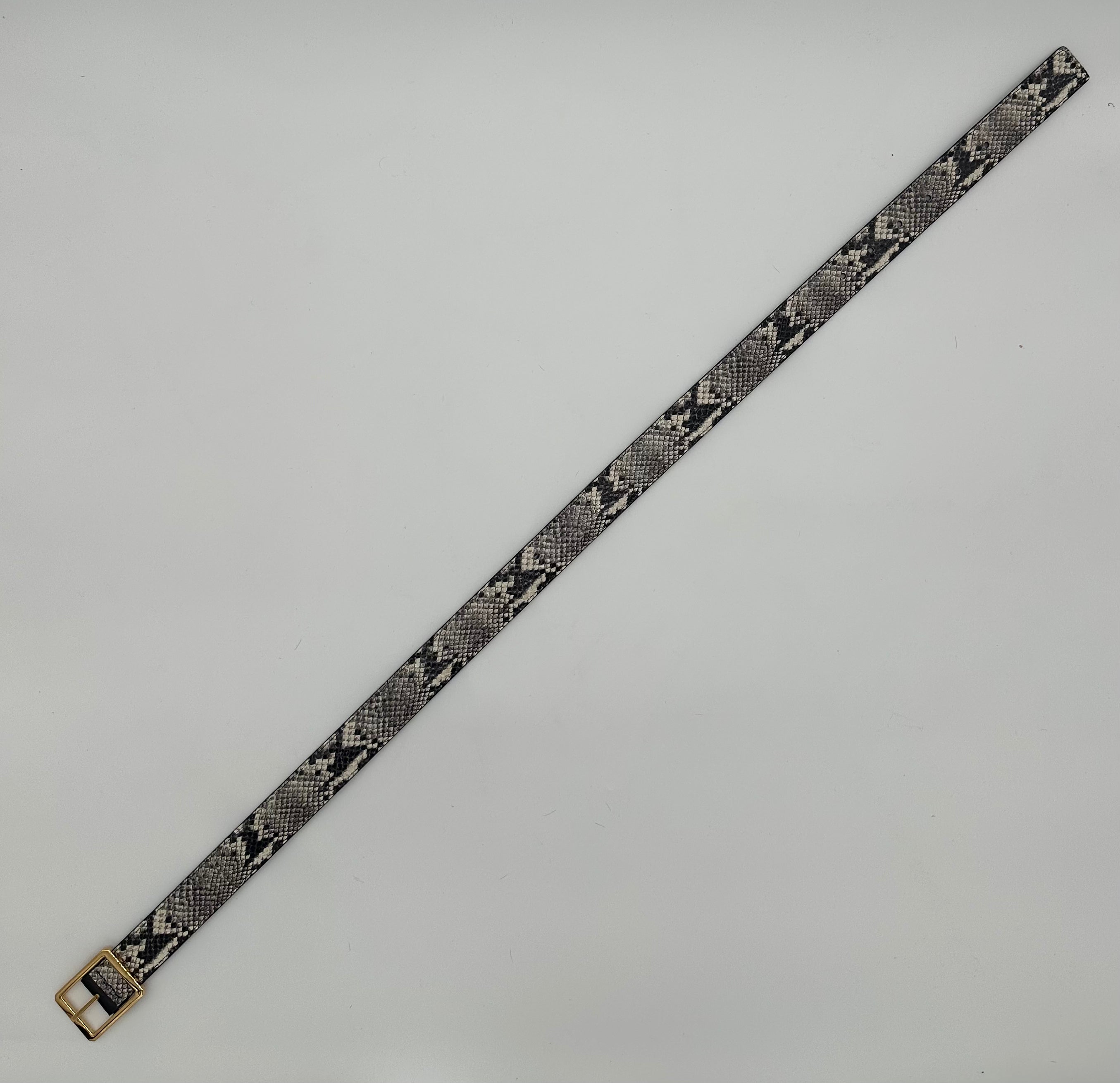 Reversible Black & White Python Belt