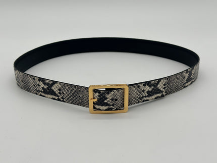 Reversible Black & White Python Belt