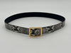 Reversible Black & White Python Belt