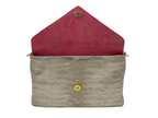 Bella Clutch- Metallic Champagne Lizard