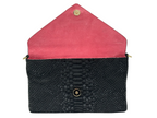 Bella Clutch- Metallic Black Lizard