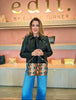 The Aerin Envelope Clutch - Orange Python