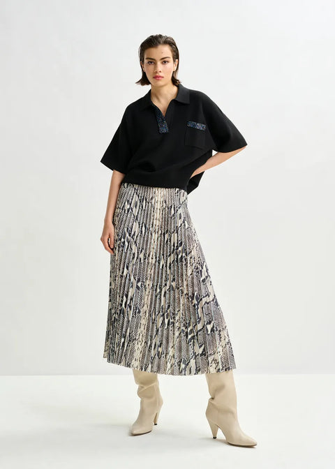 Indira Pleated Midi Skirt