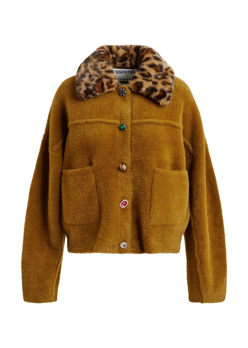 Intention Leopard Faux Fur Jacket