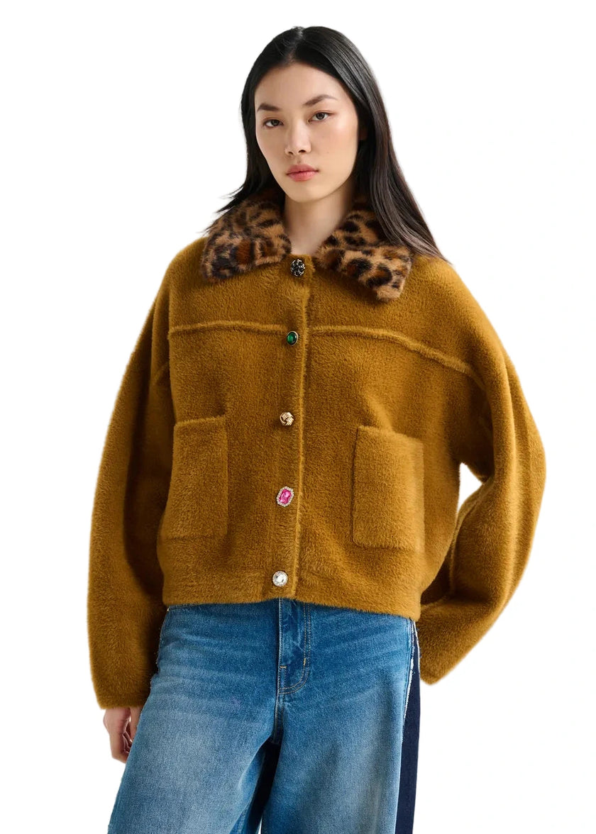 Intention Leopard Faux Fur Jacket