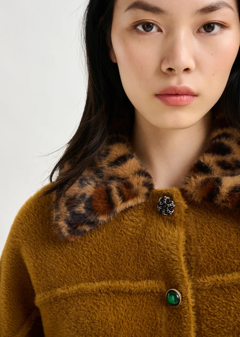 Intention Leopard Faux Fur Jacket