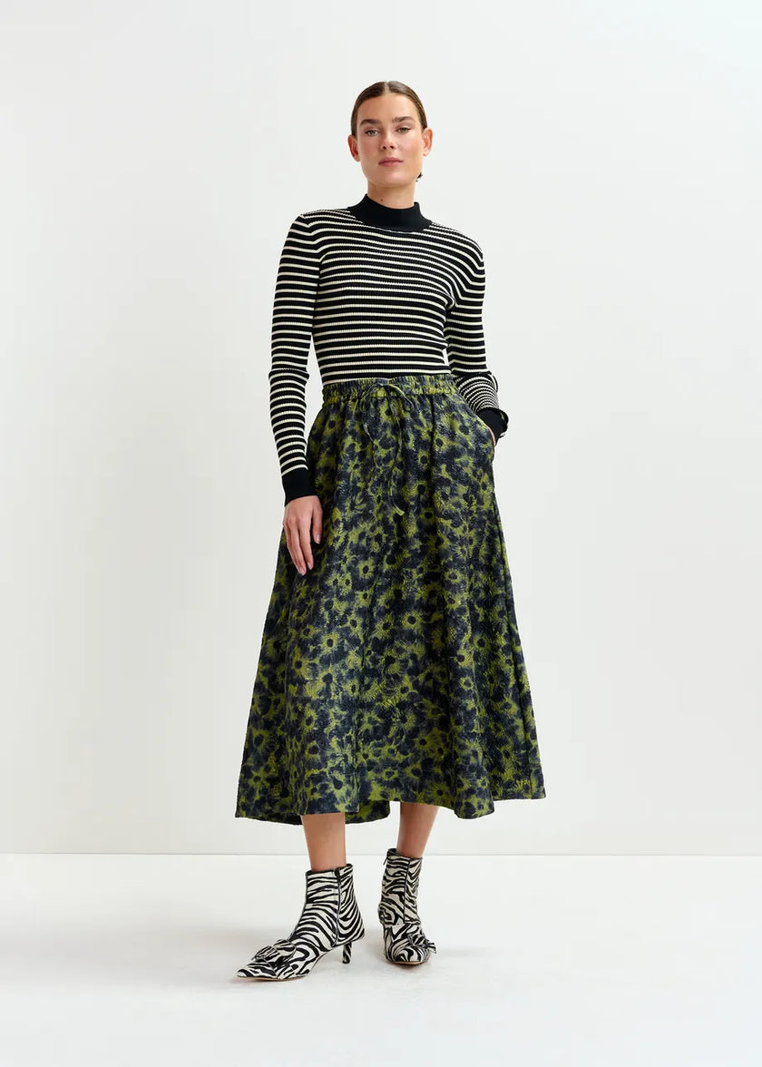 Isebel Floral Jacquard Midi Skirt