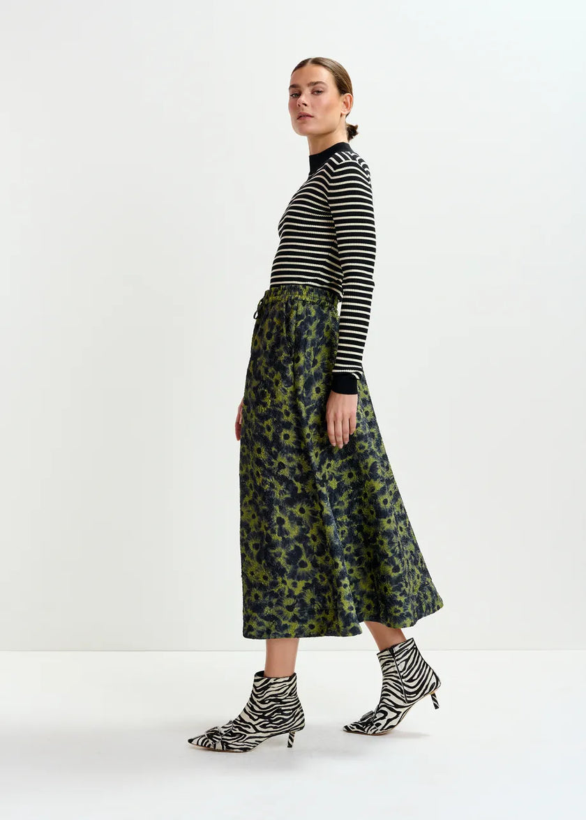 Isebel Floral Jacquard Midi Skirt