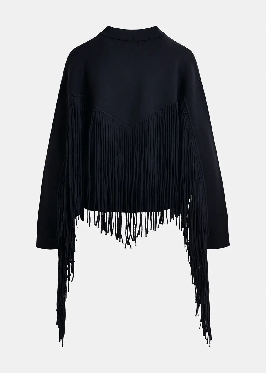 美品、新品多めNo Collar Fringe Knit Jacket Amazon.com: NIC+ZOE Women's Zig ZAG Fringe Mix Jacket
