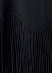 Navy Cropped Fringe Knitted Jacket
