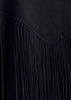 Navy Cropped Fringe Knitted Jacket
