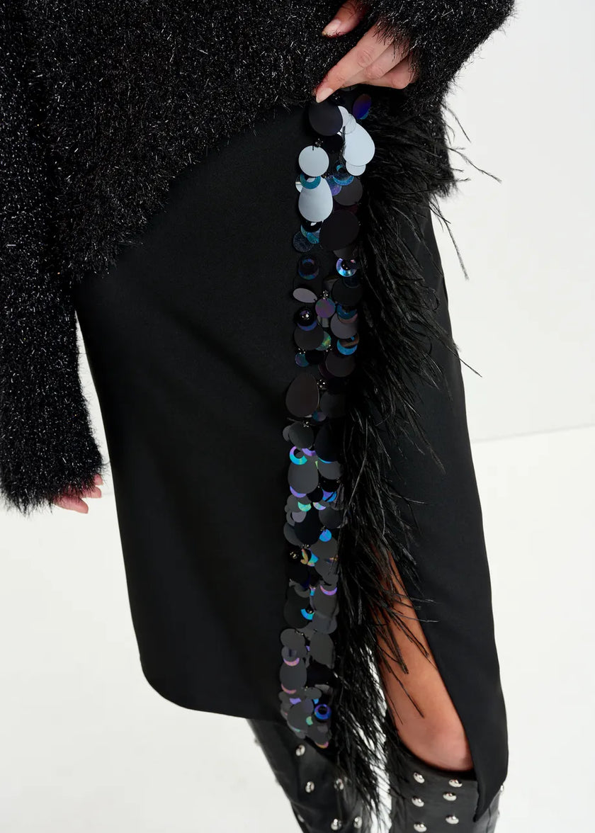 Ivil Embellished Feather Skirt
