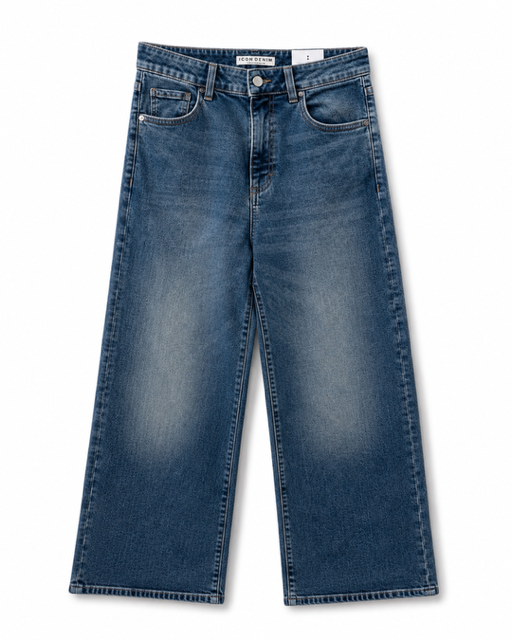 Icon Denim - Angie in Deep Blue. Available at Edit by Elaine Turner in Houston, TX. Flat Lay view. 
