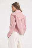 Jakett - Julie Burnished Leather Jacket in Lotus. Available at Edit by Elaine Turner in Houston, TX. Back model View. 