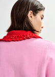 Essentiel Antwerp- Jewelry Embroidered Knit Polo- Pink/Red - Edit by Elaine Turner