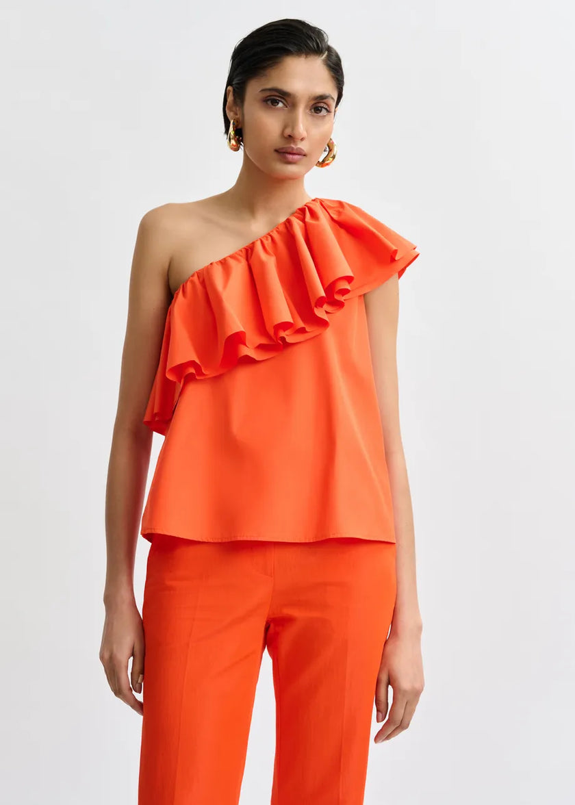 Essentiel Antwerp- Jillian Asymmetric Ruffle Top - Edit by Elaine Turner