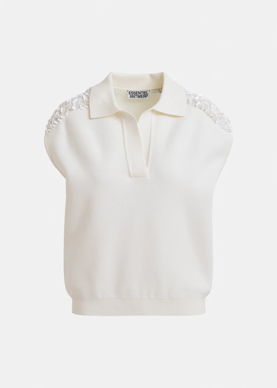 Essentiel Antwerp- Joline Embroidered Knit Polo
