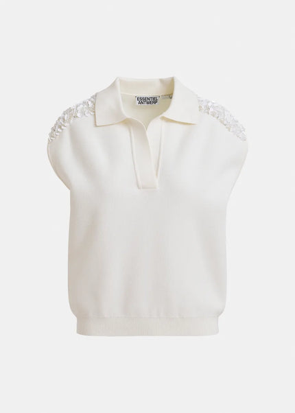 Essentiel Antwerp- Joline Embroidered Knit Polo