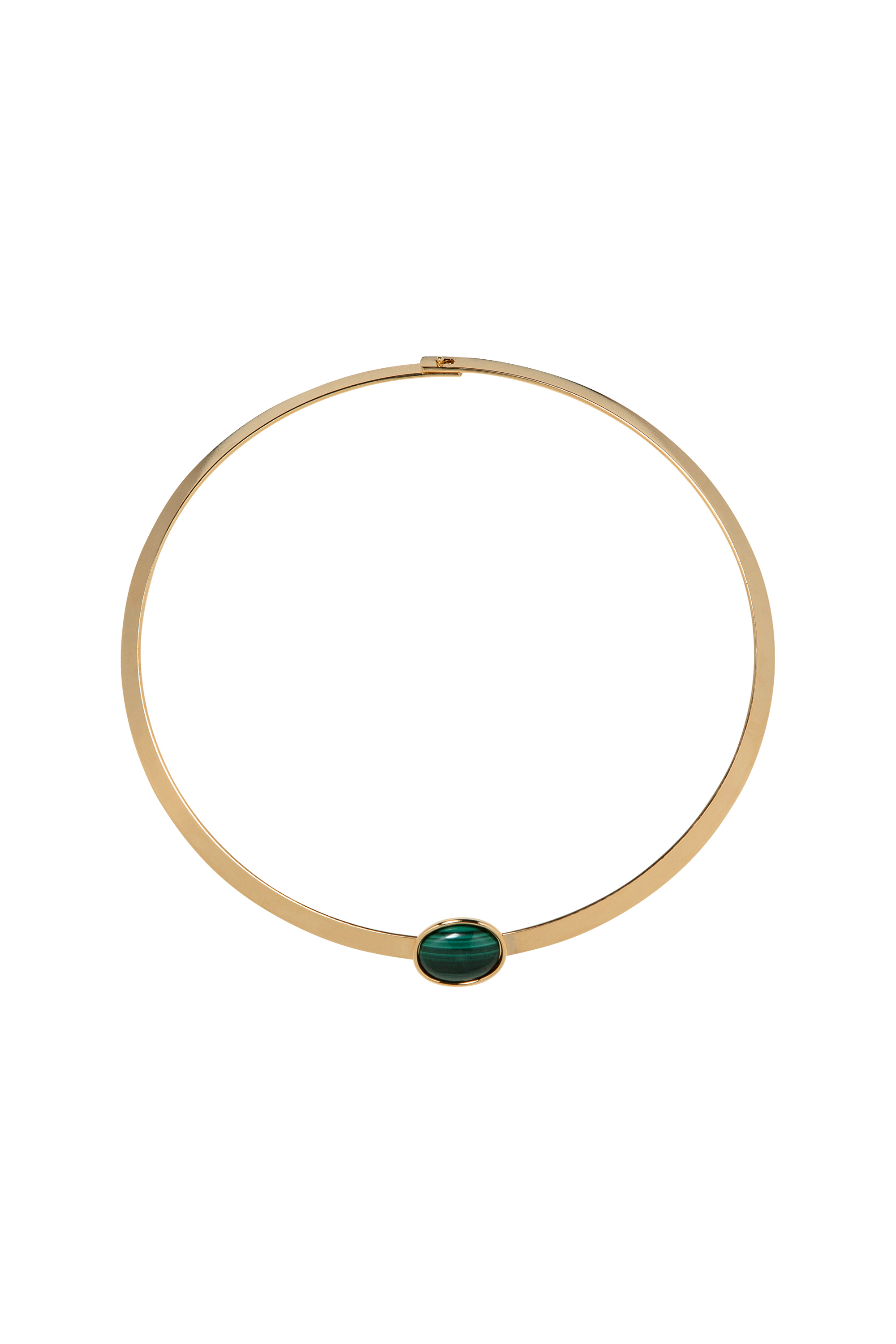 Jennifer Behr Elaine Collar Necklace in Gold & Malachite Stone. Available at Edit by Elaine Turner in Houston, TX. 