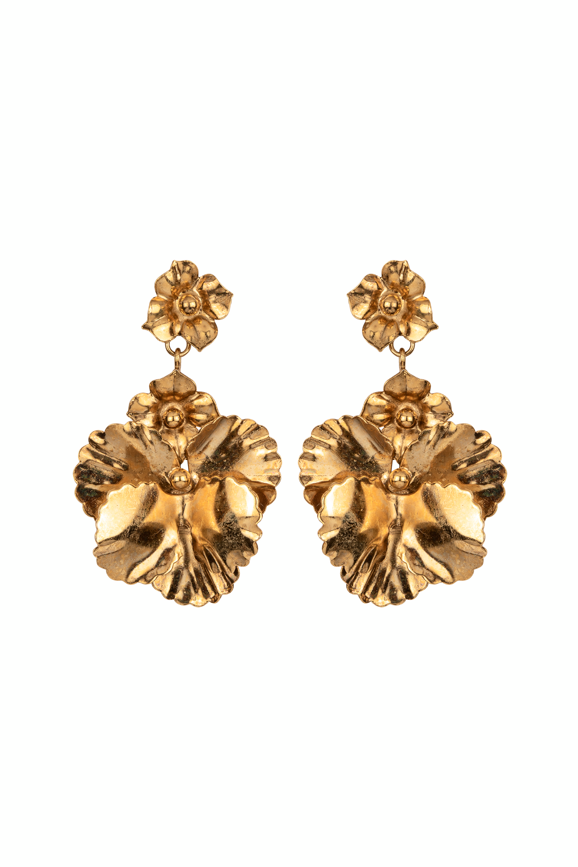 Jennifer Behr- Samara Earrings in gold. Available at Edit by Elaine Turner in Houston, TX. 