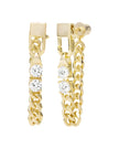 Julian Loves Diamonds Soft Chain Hoops- Gold