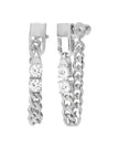 Julian Loves Diamonds Soft Chain Hoops- Silver