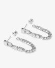 Julian Loves Diamonds Soft Chain Hoops- Silver