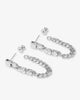 Julian Loves Diamonds Soft Chain Hoops- Silver