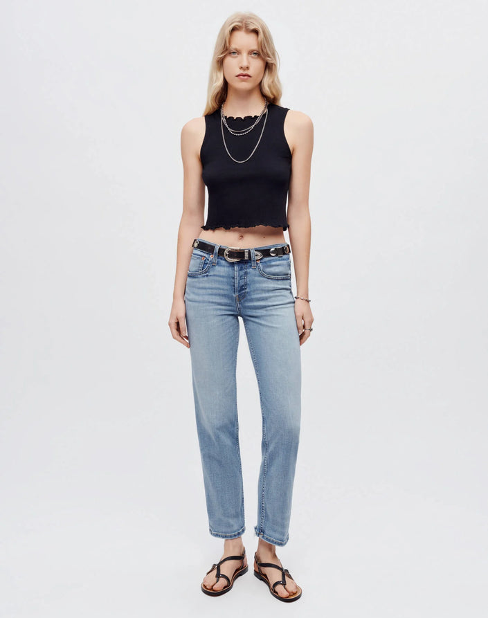Mid Rise Stove Pipe Jeans- Hacienda
