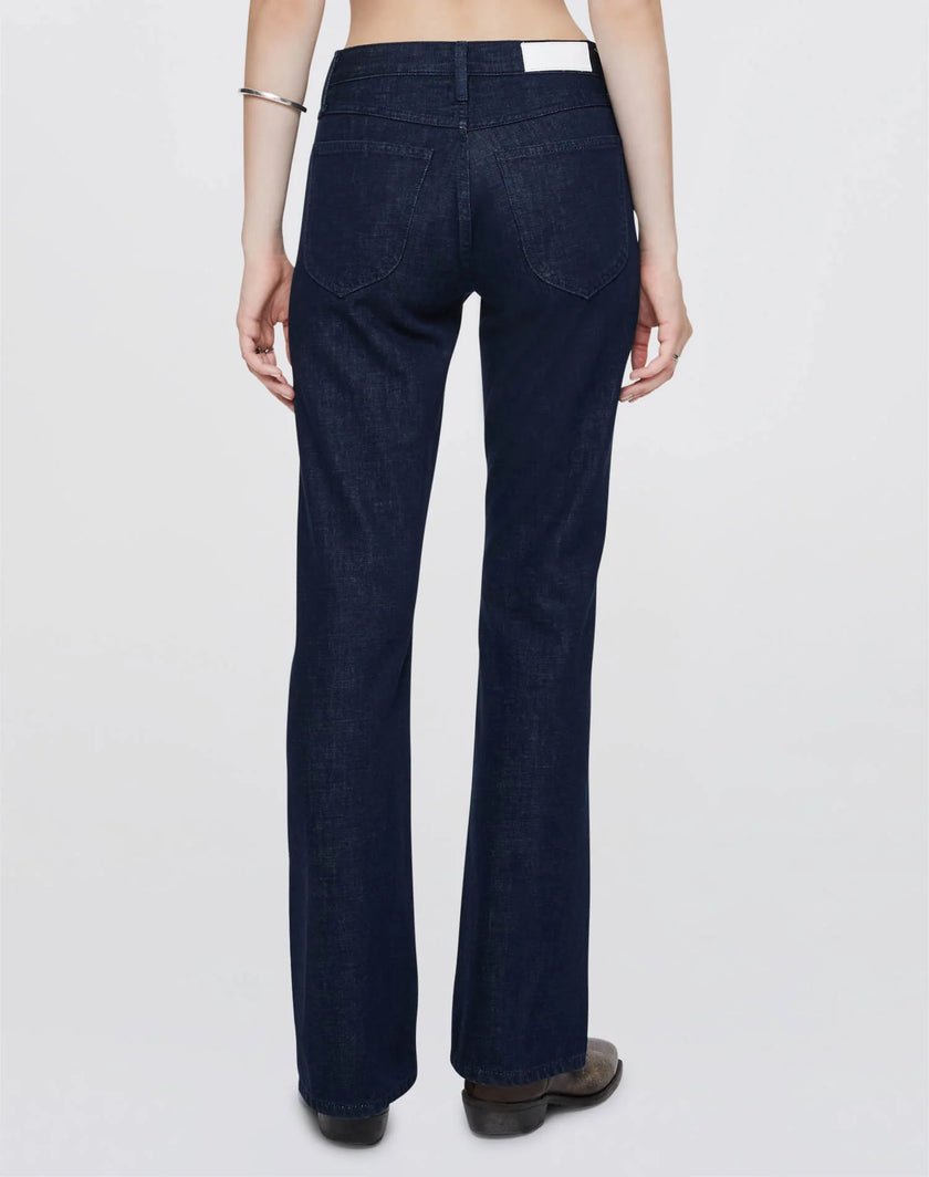 Mid Rise Kick Flare Denim- Cross Hatch Rinse