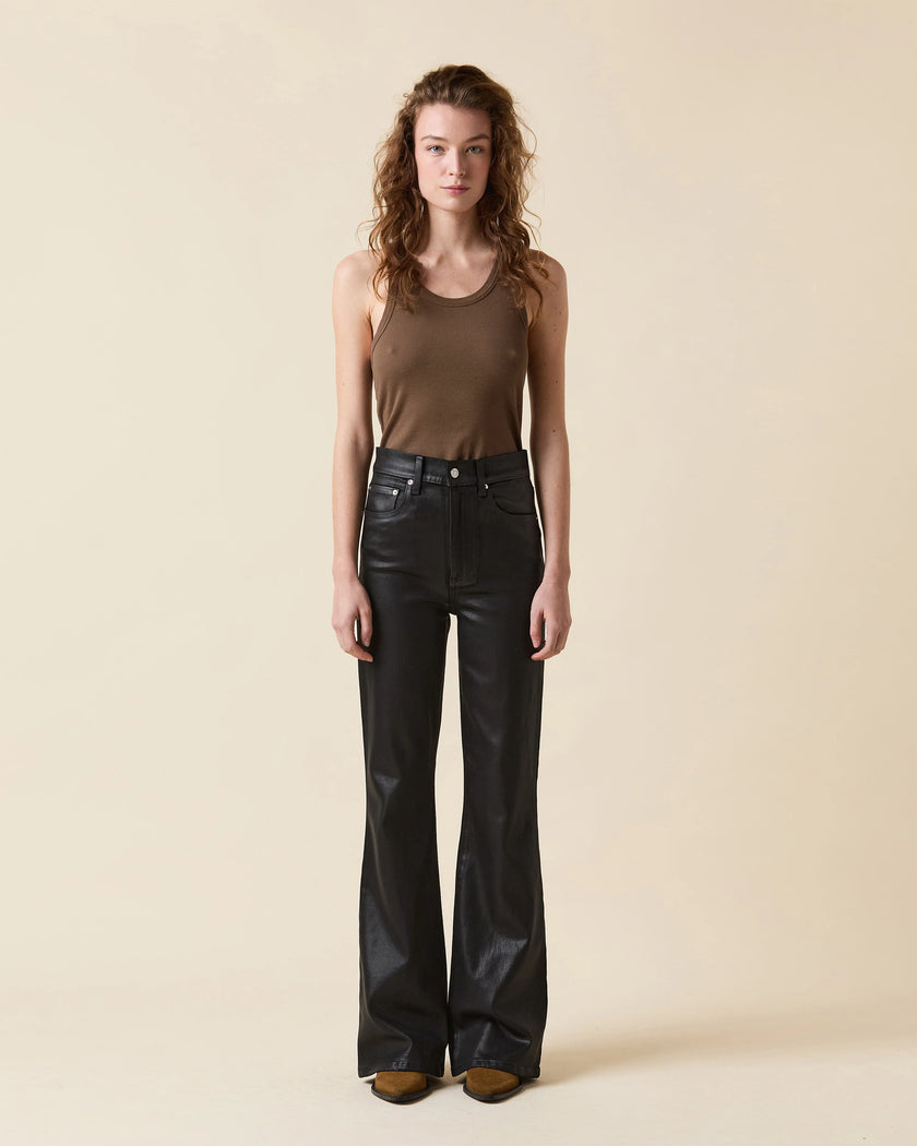 Gigi Skinny Flare Denim- Black Coated